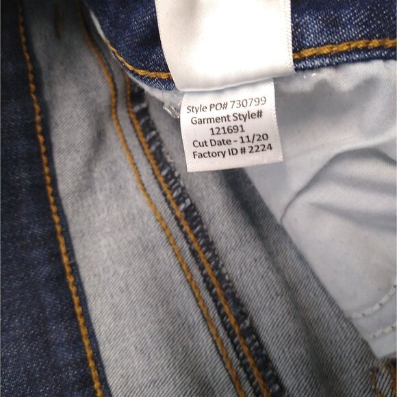 Maurices DenimFlex M Long High Rise Dark Fray Waist Jegging Sandblasted Wash EUC - Picture 8 of 9